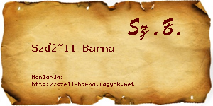 Széll Barna névjegykártya