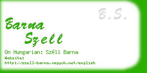barna szell business card